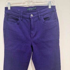 Lauren Ralph Lauren Deep Purple Womens Premier Skinny Ankle Skinny Jeans size 4